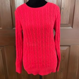 NWOT women’s large Cable knit red St. Johns Bay sweater.